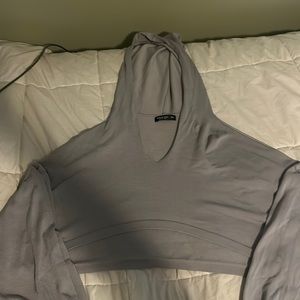 Plus Size Cropped Long Sleeve Hoodie